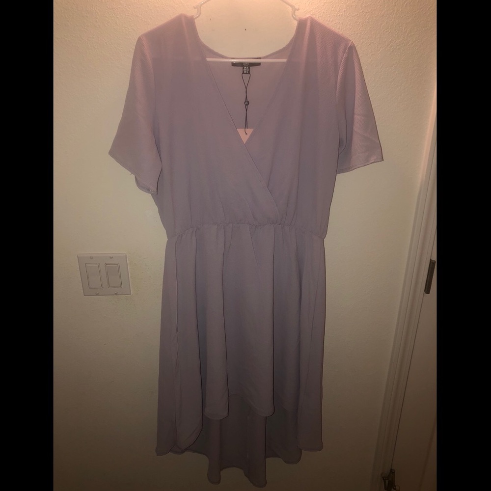 Misguided lilac wrap high-low dress!